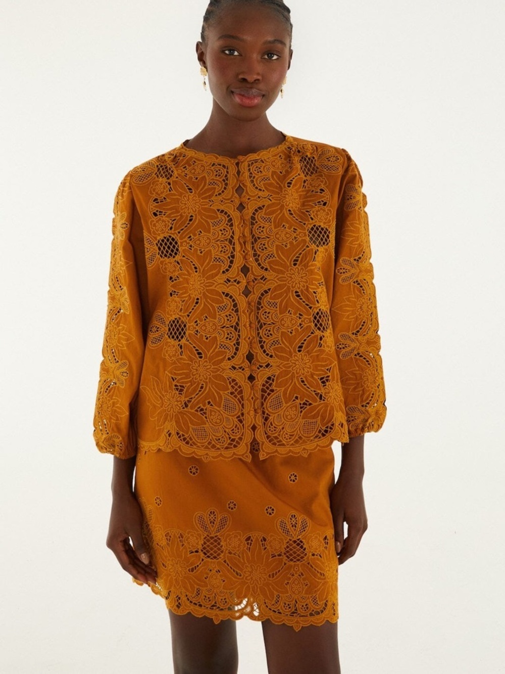 Farm Rio: Camel Richelieu Mini Skirt - Picture 3 of 10